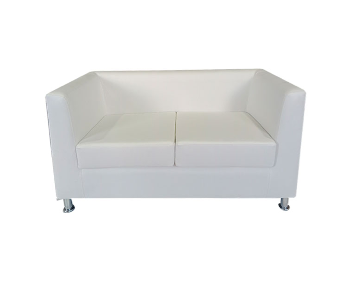 Two-seater white sofa